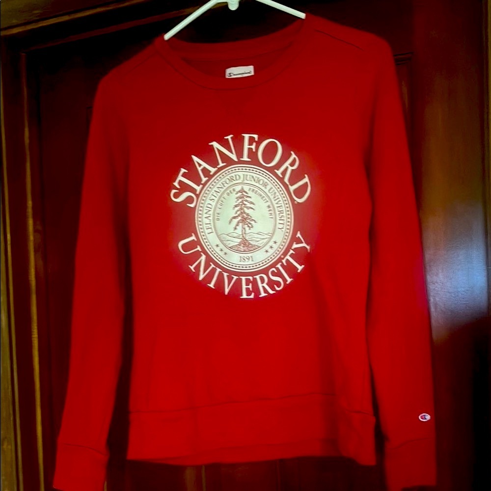 Authentic Champion Red Stanford University Crewneck